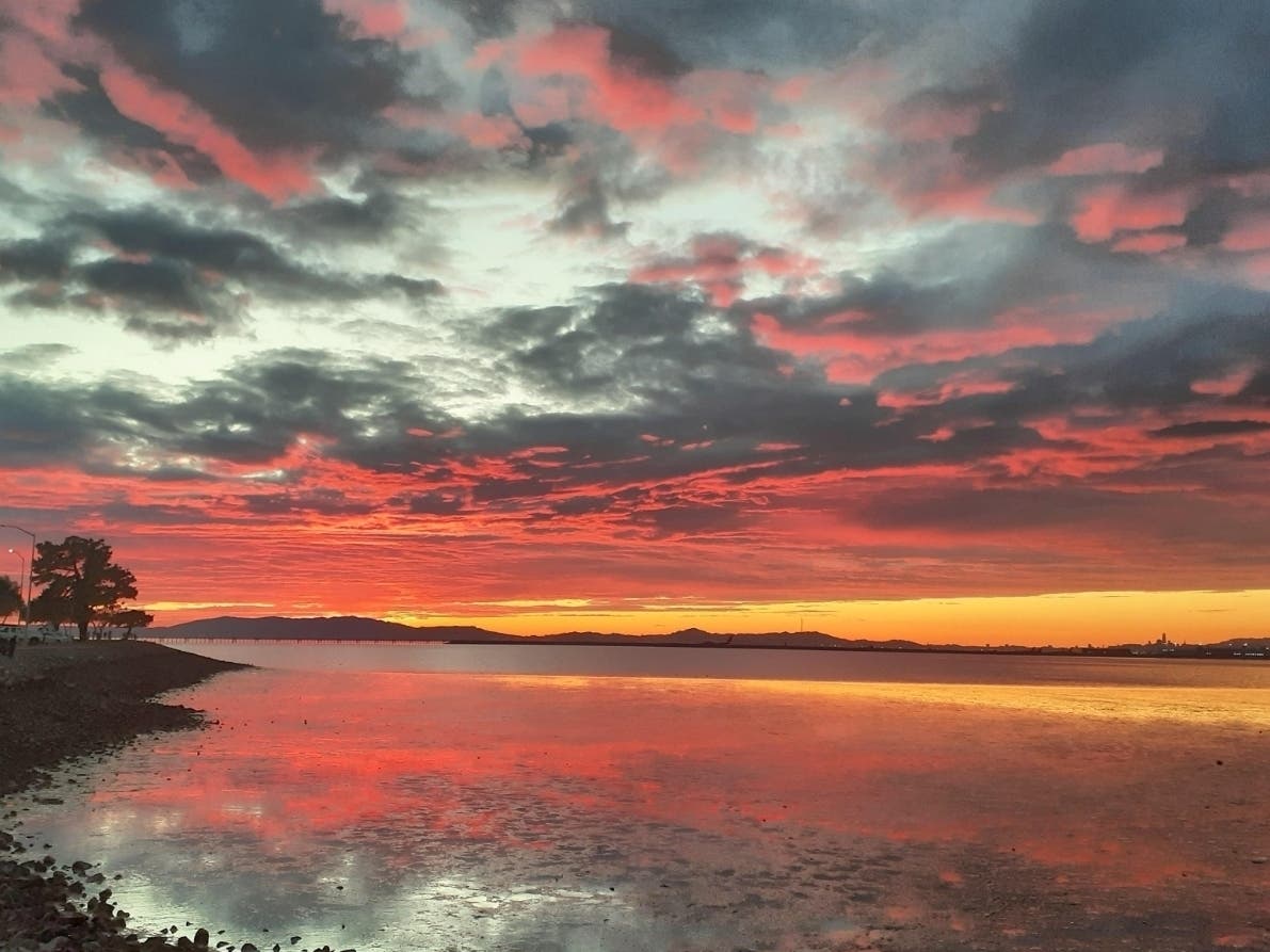 Harbor sunset, San Leandro, Calif.