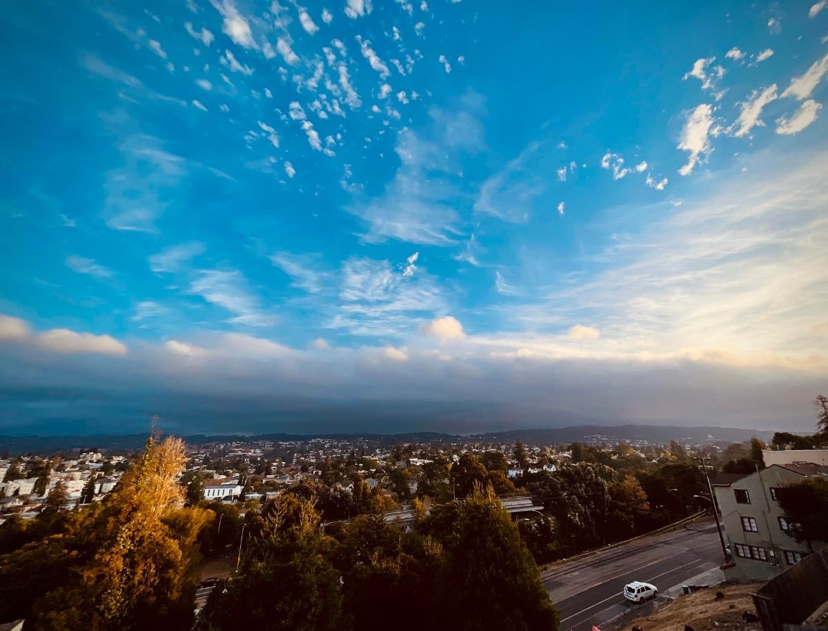 A storm moves into the San Francisco Bay Area.