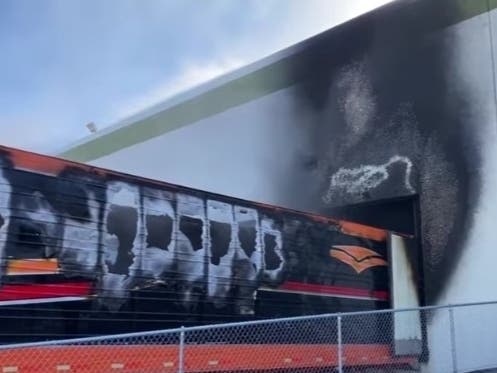 The aftermath of a fire in Union City on Monday.