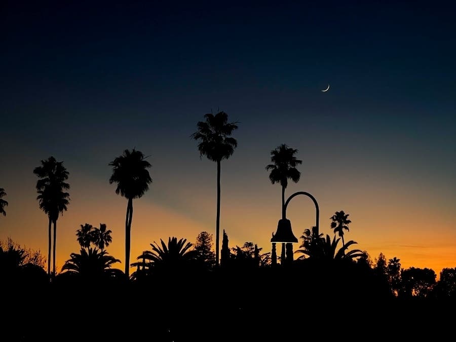 Look closely, you'll see a sliver of the moon.