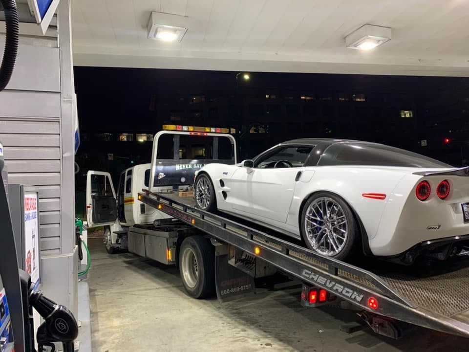 This is one of the two vehicles towed last Friday night.