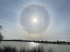 A sun halo over Lake Elizabeth, Fremont, Calif.