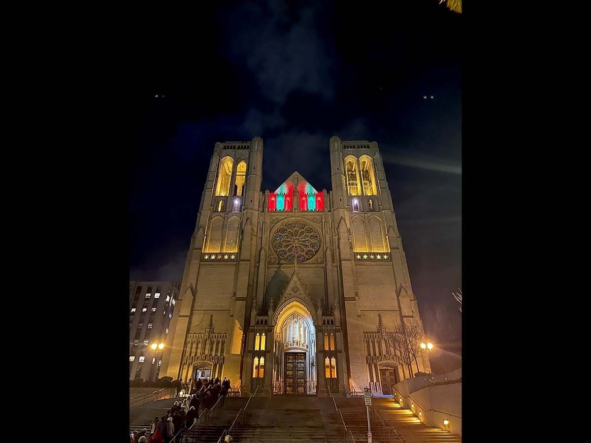 Grace Cathedral on Christmas Eve 2021, San Francisco, Calif.
