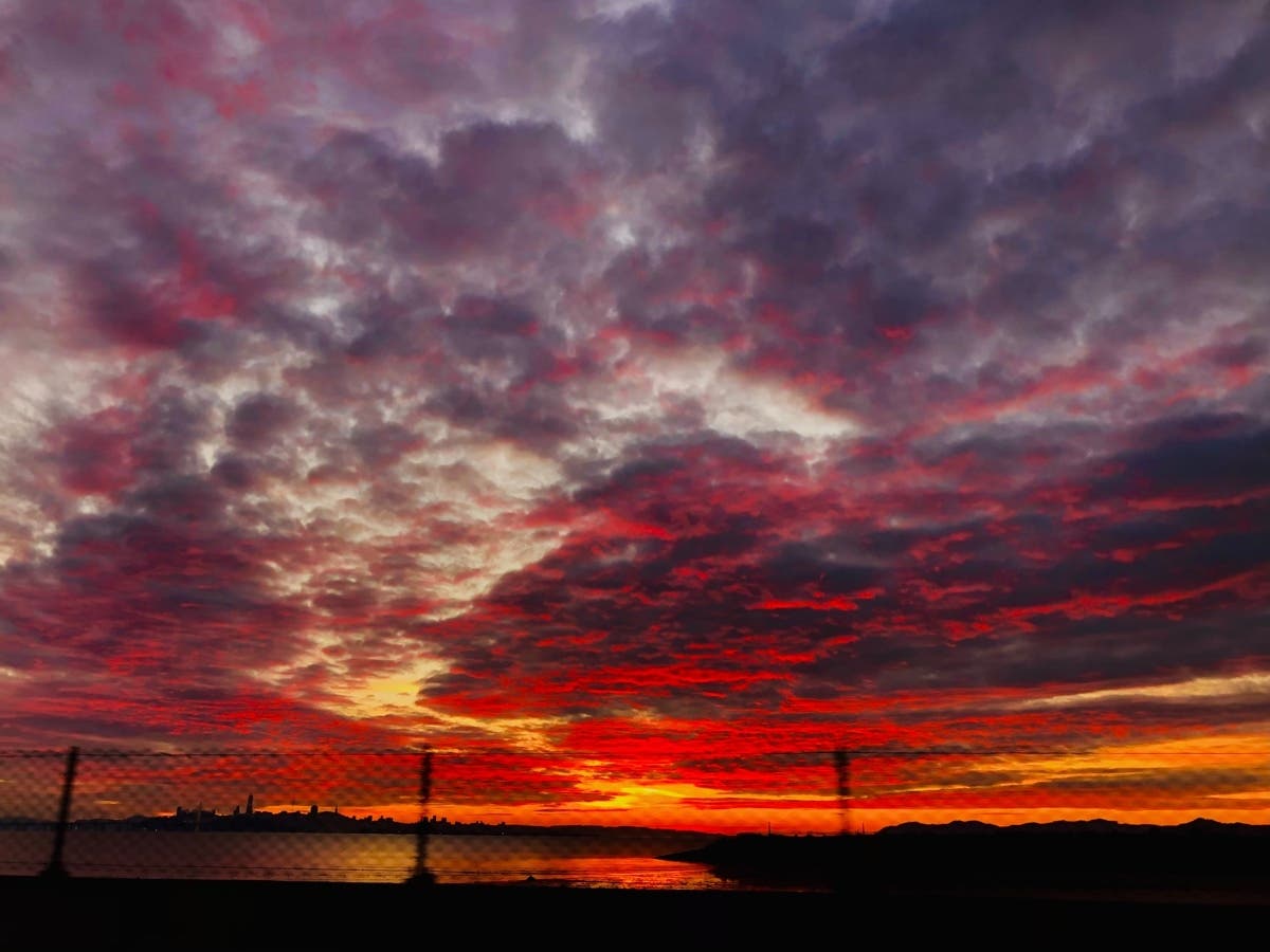 Sunset over San Francisco Bay.
