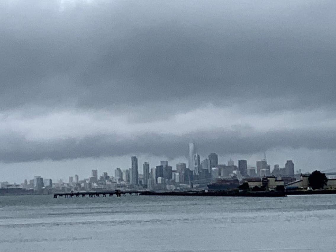 The view of San Francisco from Alameda on Christmas Day, 2021.