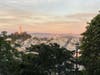 San Francisco at sunset from Ina Coolbrith Park.
