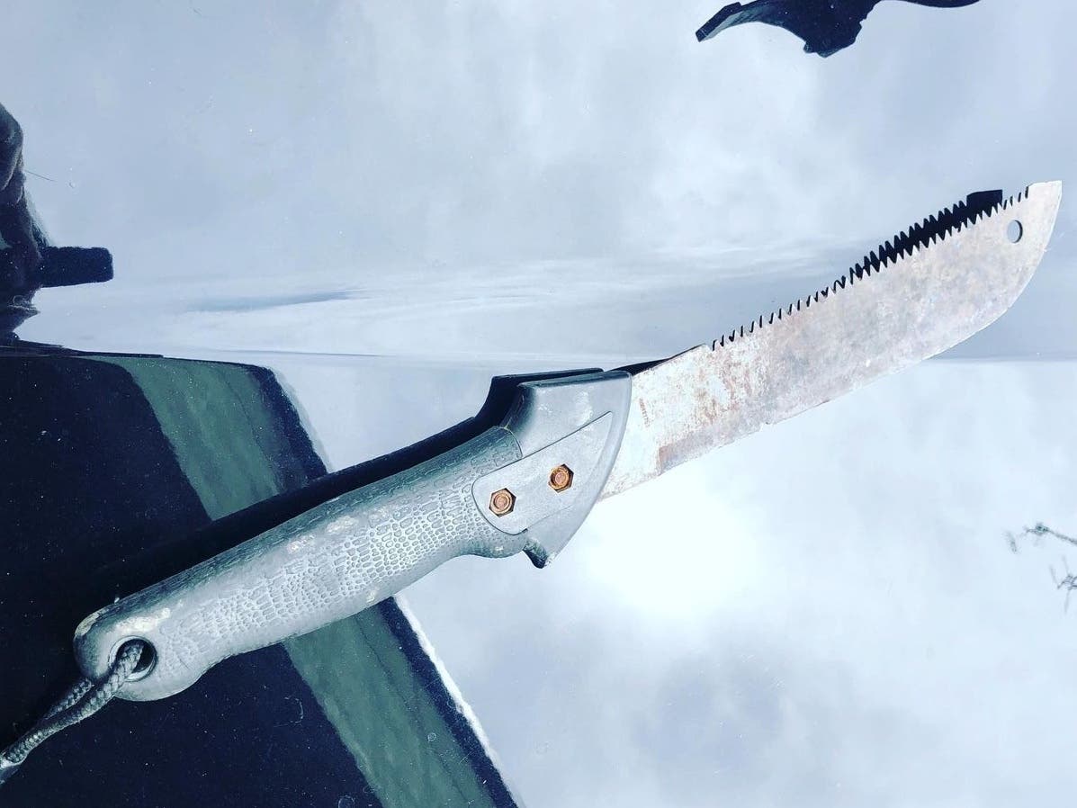Machete seized from suspect.