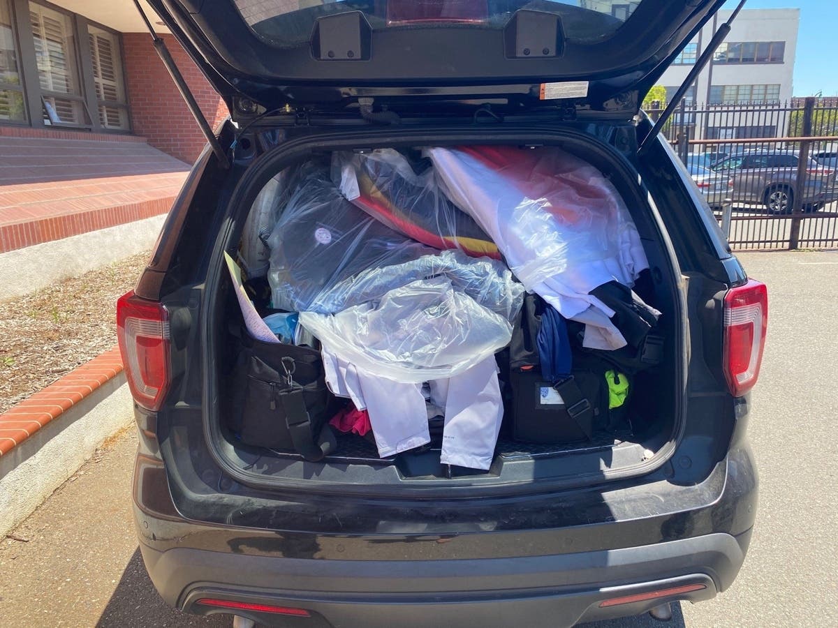 A vehicle packed with loot stolen from a store, according to police.