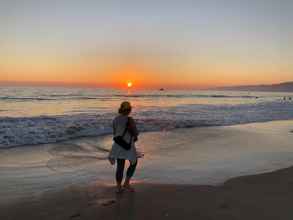 Sunset on the beach in California.
