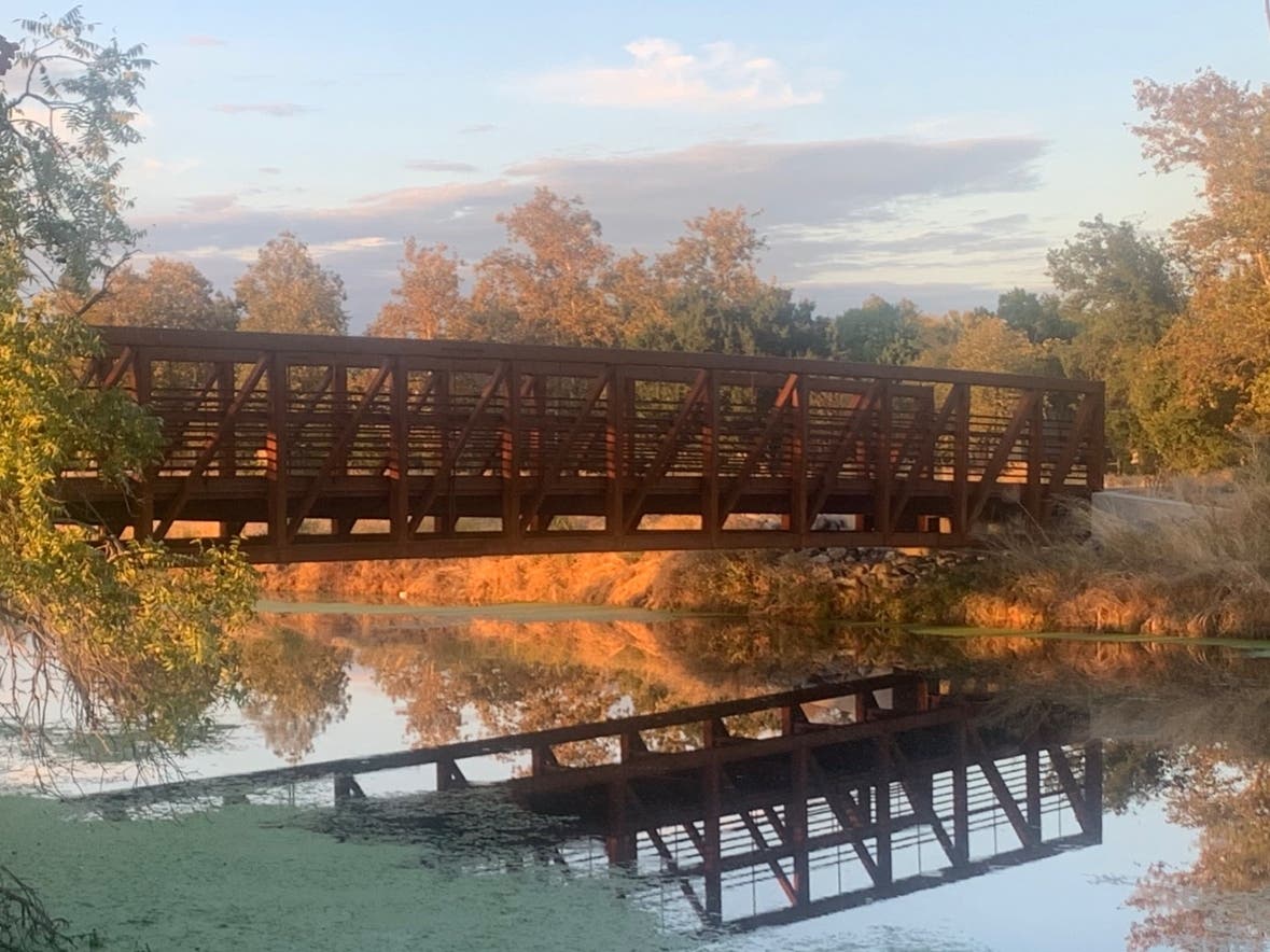 Natomas main drainage canal connecting Barandas Park and a nearby residential area in Sacramento, Calif.