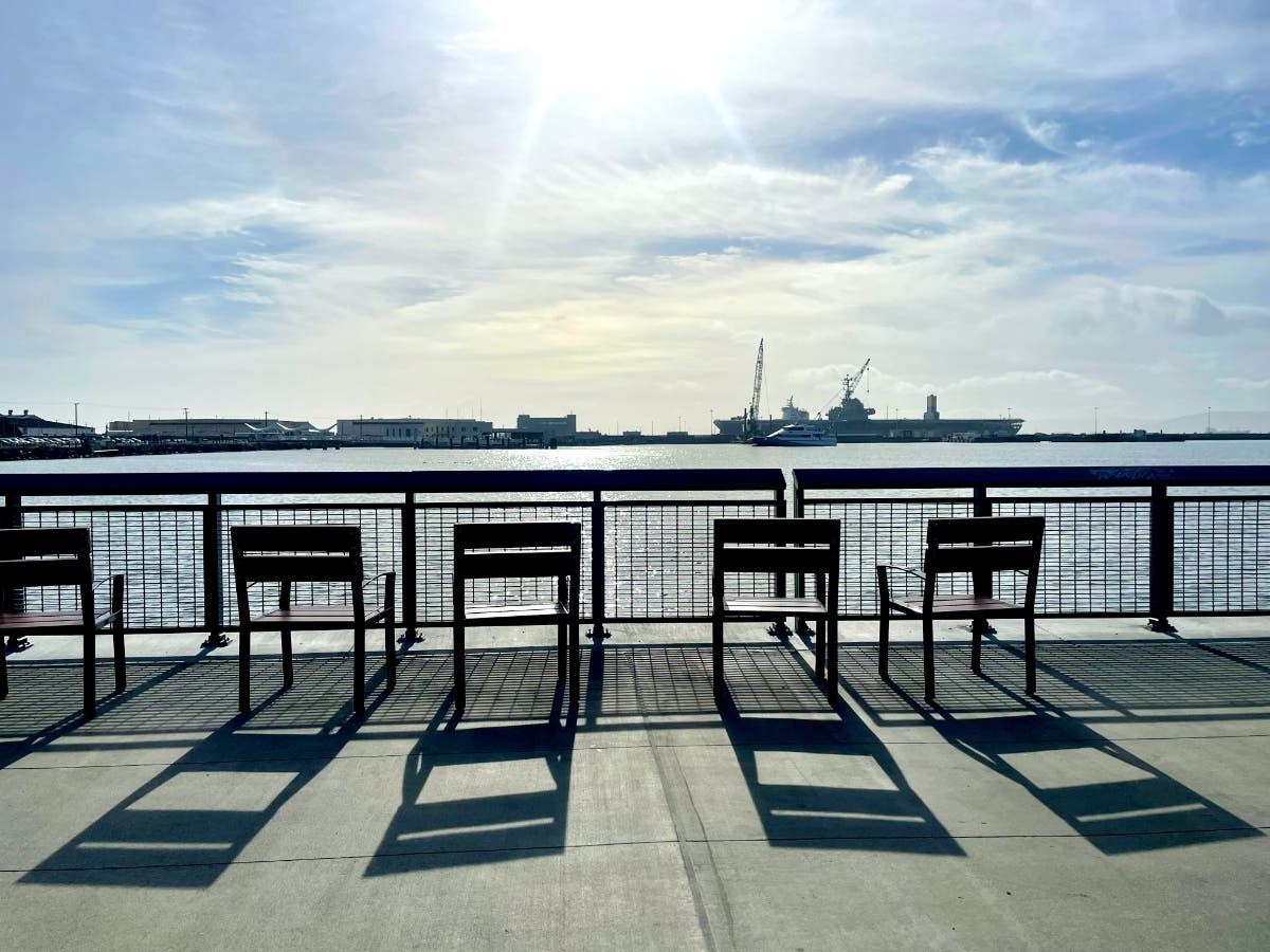 Watching the ships in Alameda, Calif.