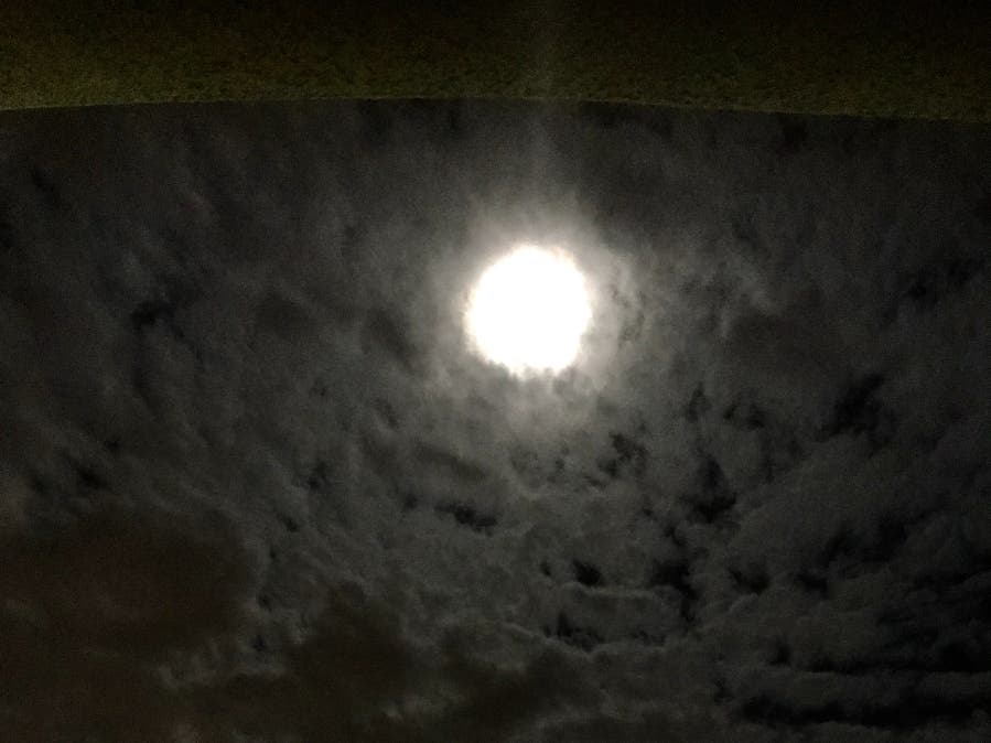 Clouds obscure the moon in this photo taken last week.