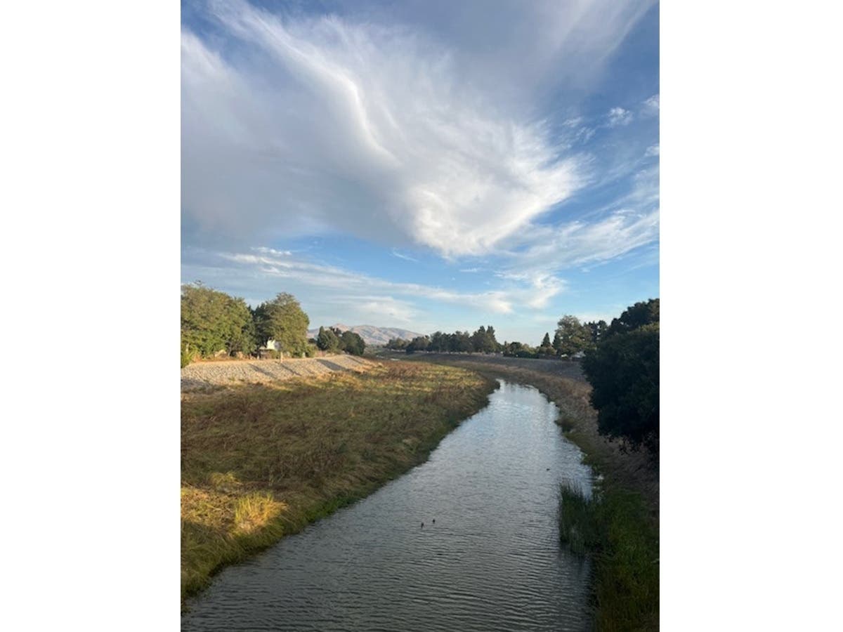 Clouds over Alameda Creek in Fremont, Calif.