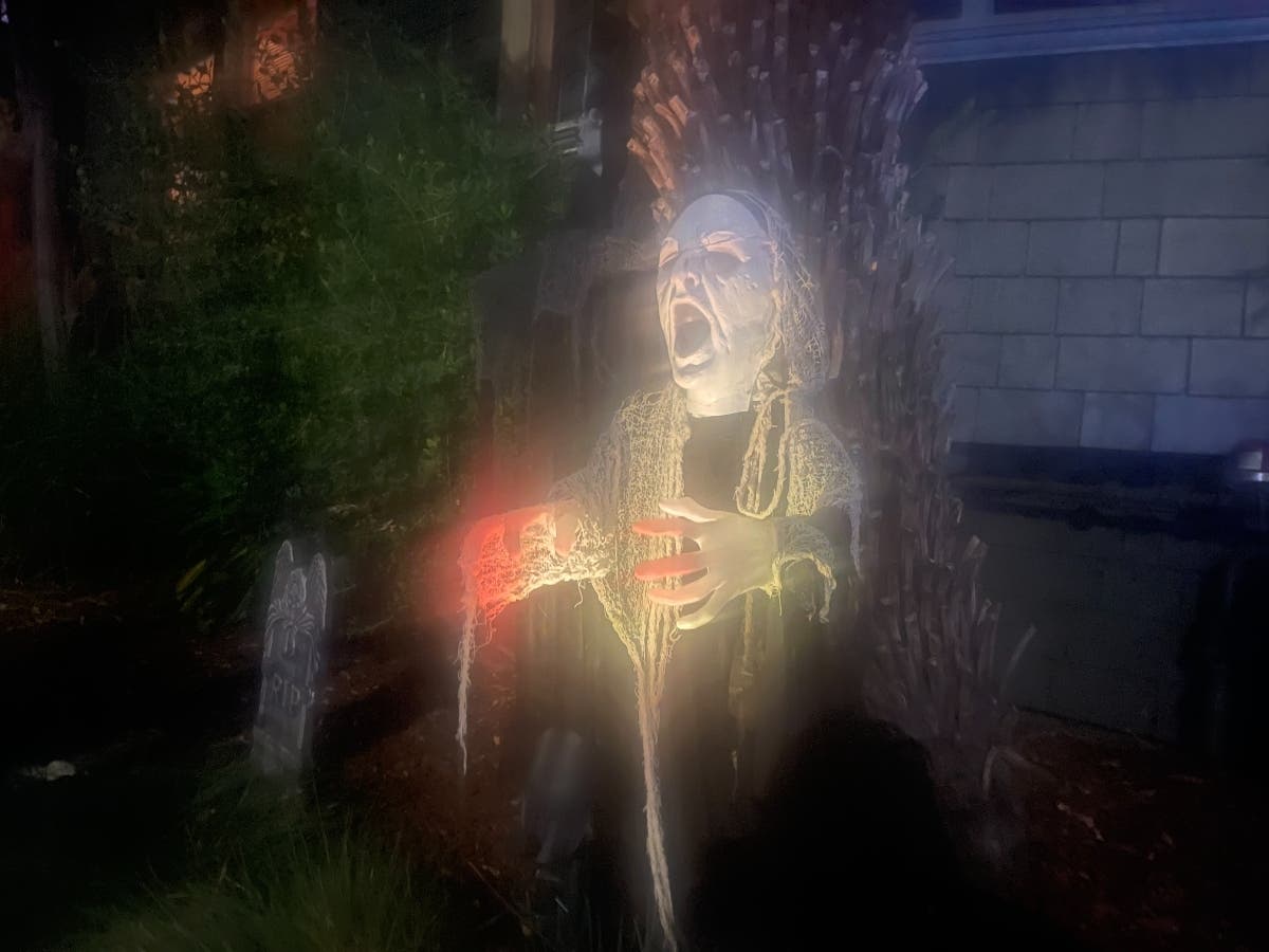 Halloween yard decoration in Alameda, Calif.