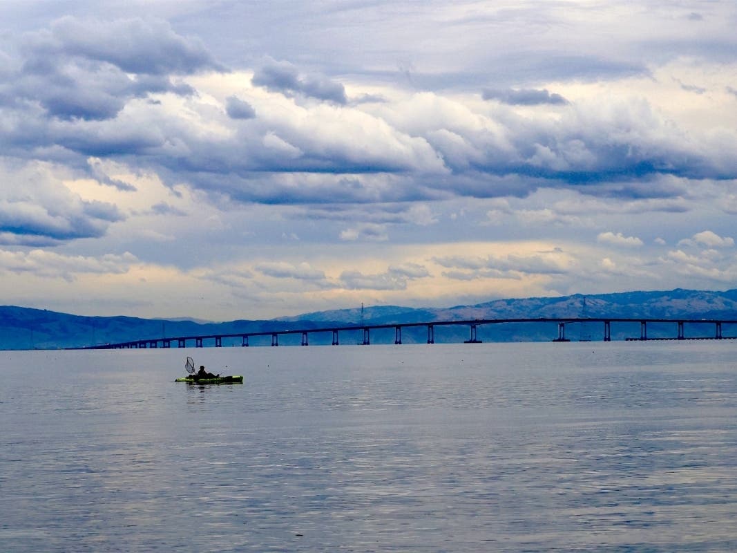 Fishing from personal watercraft in San Francisco Bay.