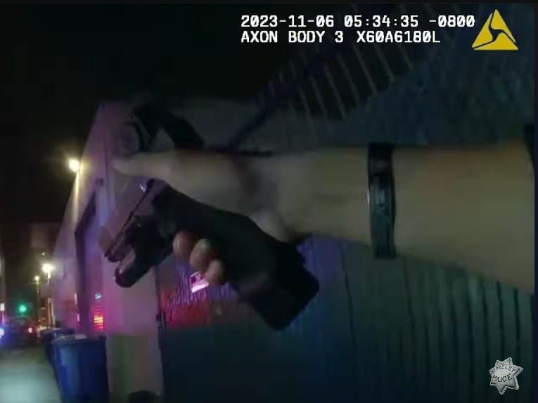 A Berkeley Police officer at the scene of an officer-involved-shooting.