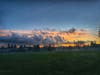 Evening sky just after sunset over Orchard Park in Sacramento, Calif.