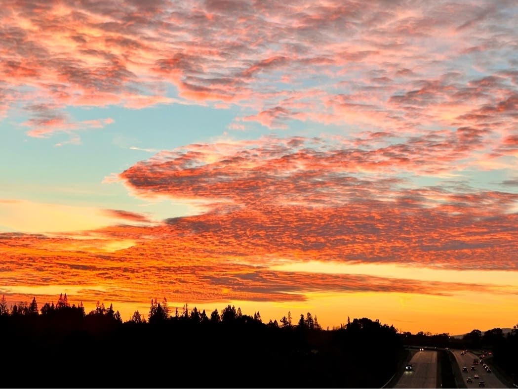 Sunrise over the San Francisco Peninsula.