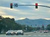 A red light provides more time to gaze at Mission Peak!