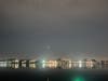 Distant lights in a peaceful setting.
