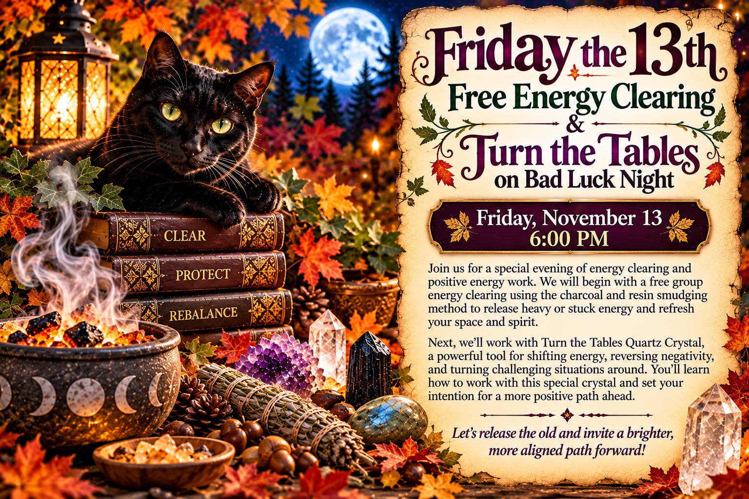 Friday the 13th Energy Clearing & Turn the Tables on Bad Luck Night