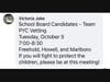 3. Victoria Jake invites BOE candidates to a vetting meeting on 10/5/21 for PYC support 