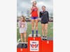 Girls 5000m Top-3 finishers l-r: Makenna Calbert (Etowah), Abigail Robertson (Walton), Taylor Cushman (Milton)