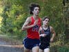 Sophomore Zach Patell on his way to a 13th place finish at the Region 5-7A meet in a personal best performance.