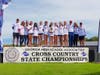The Milton Lady Eagles 4th place team & coaches on the podium at the GHSA State Meet