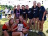 Milton Varsity girls with their 1st place trophy at the War Eagle Invitational