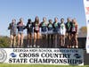 The top-10 finishers from the girl's 7A State Cross Country Meet. Milton's Farrah Frith is 3rd from the right (white t-shirt)
