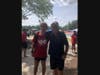 Senior Cory Chambers with Coach Andy Carr after Chambers 1600m race at the state meet where he placed 7th in 4:19.42