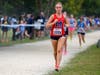 Milton senior Claire Falor just before 2-miles at the Wendy's Classic XC meet in Charlotte, NC