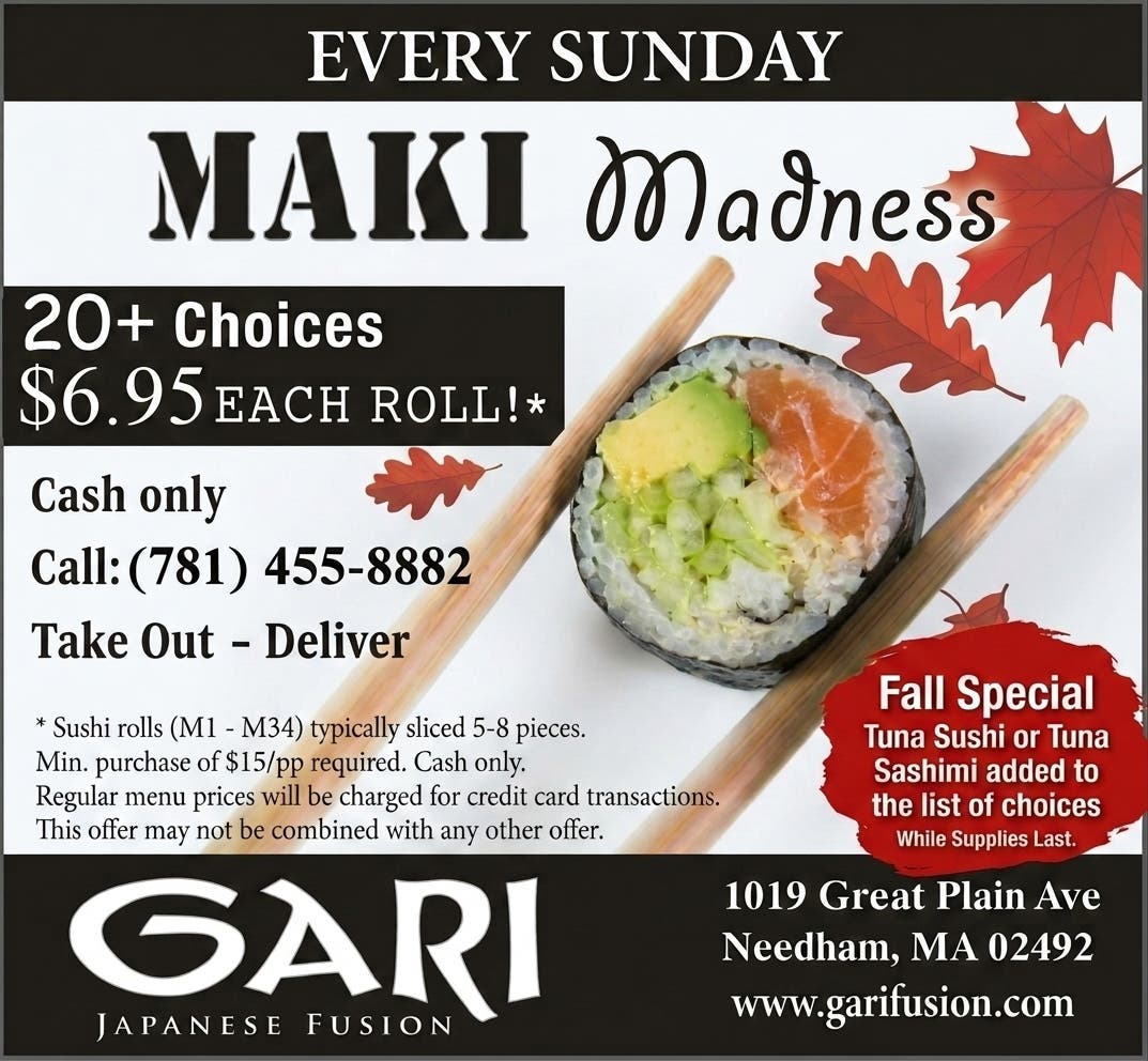Sunday Maki Madness + Tuna Sushi Fall Special