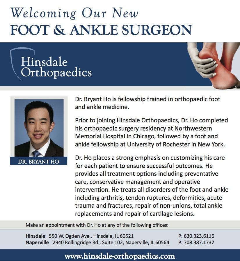 Hinsdale Orthopaedics New Foot & Ankle Surgeon Hinsdale, IL