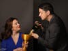 King Arthur (Lee Damon) serves the Lady of the Lake (Alyssa Moore) like the Enchantress she is. 