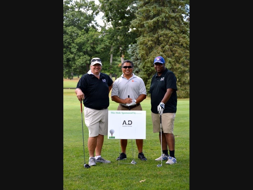 (from left to right) Randy Hamilton, Owner of Image360 in Newington, Piya Hawkes, Associate Vice President at AI Engineers in Middletown and Clarence Corbin, a Civil Engineer for the City of Hartford enjoyed a sunny and successful day of golf.