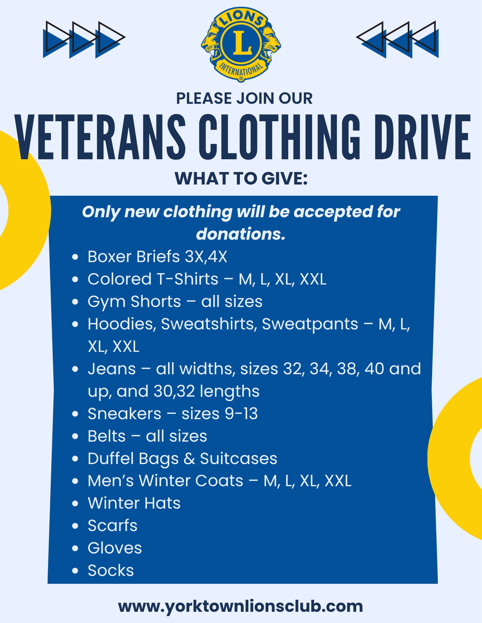 Clothing Drive for Local Veterans