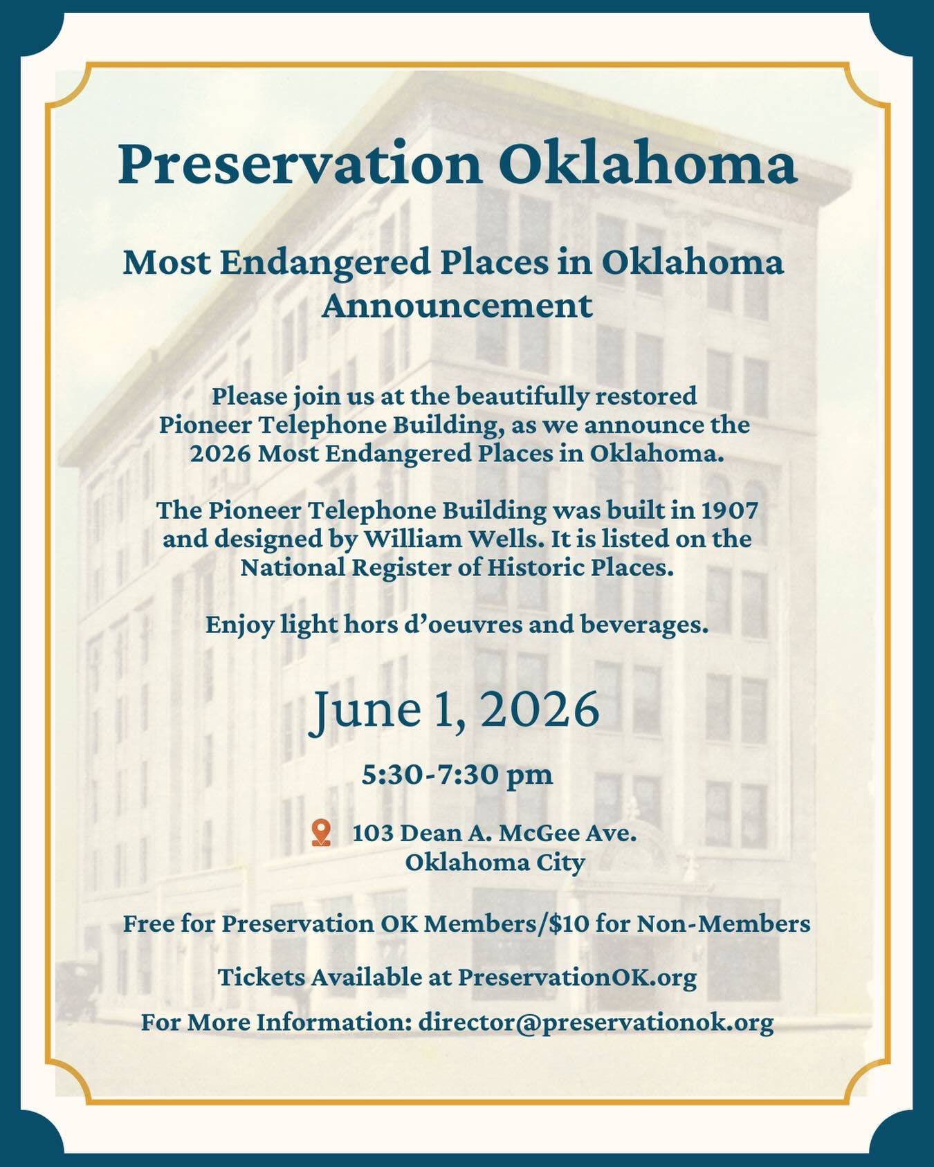Most Endangered Places In Oklahoma Announcement