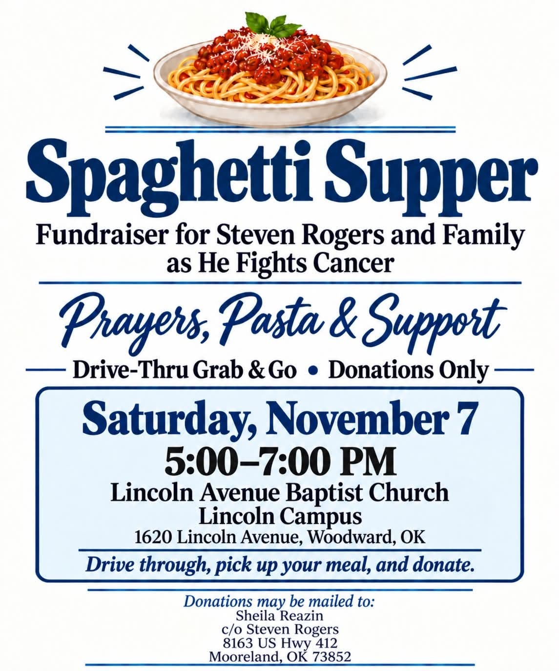 Spaghetti Supper: Prayers, Pasta & Support