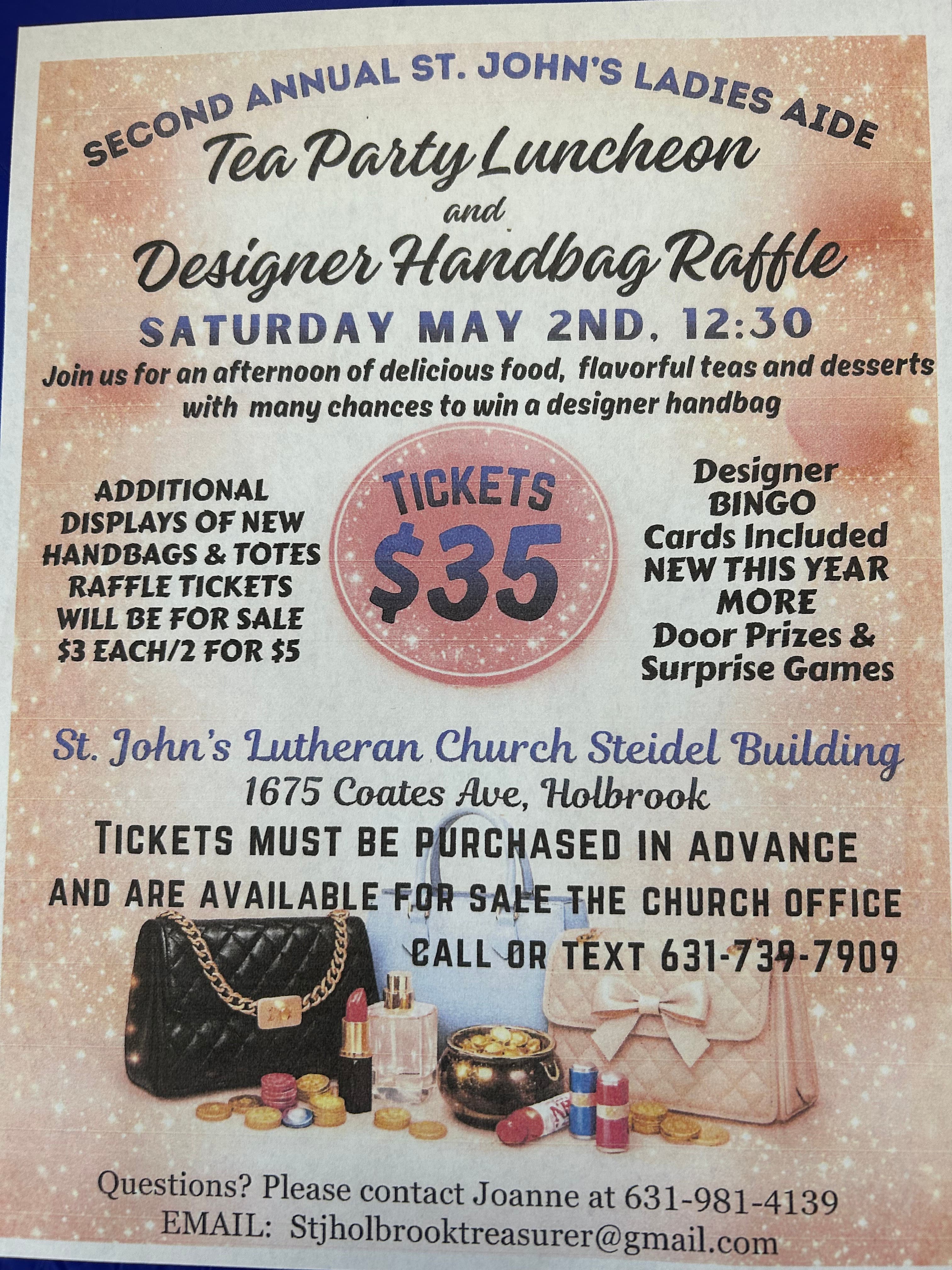Tea Party Luncheon and Designer Handbag Raffle