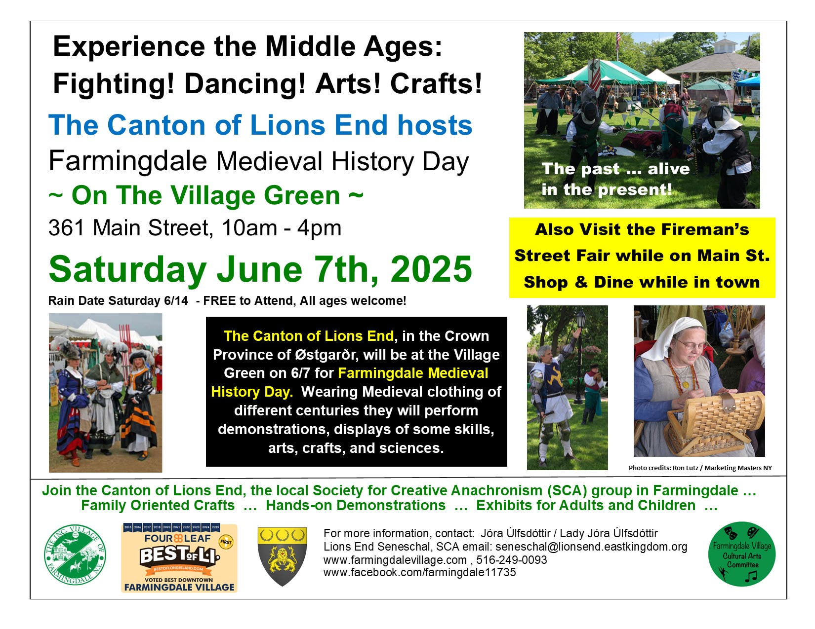Farmingdale Medieval History Day On The Village Green / FFD Spring Street Fair