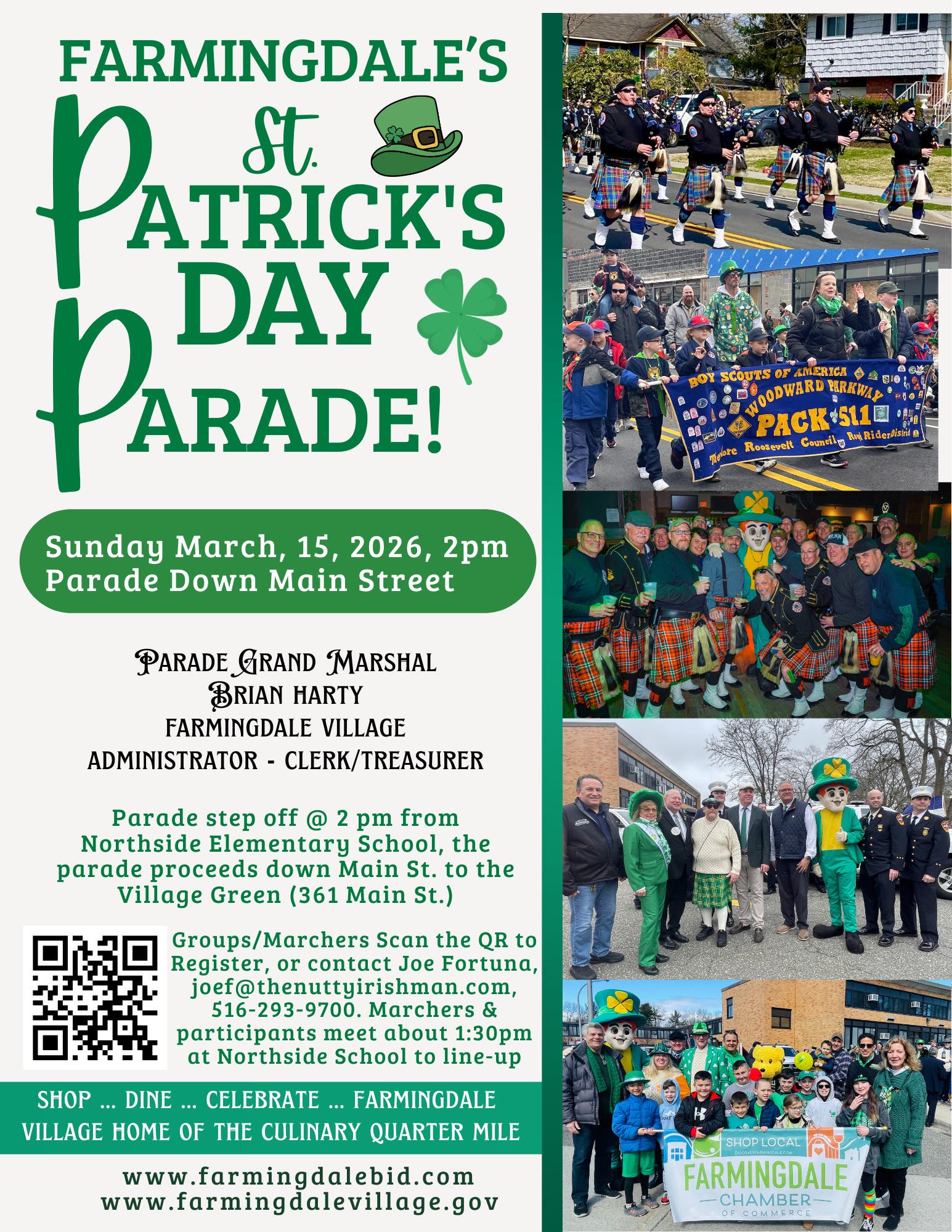 Farmingdale's St. Patrick's Day Parade ~ Sunday 3/15/26, 2pm