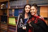 Bloom Trail student Raquel Trevino with her AP reading teacher Diane Oliver. 
