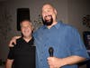 Juan Hernandez, Founder of Alica's House food pantry with actor Scott Schwartz pose for a photo at a past Alicia's House golf outing dinner. 