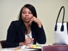 A parent listens in on a class during Bloom Township's Parent University