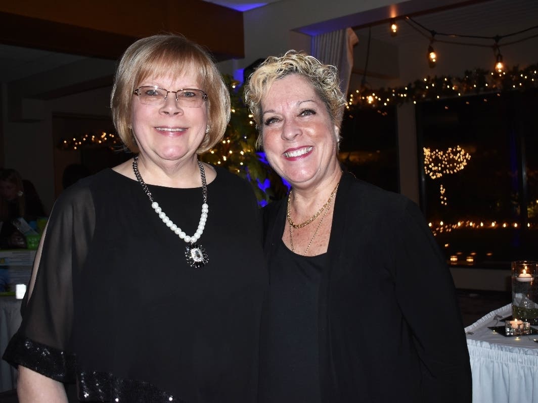 Diane Carroll, founder of My Joyful Heart poses with Patti Corcoran, who teaches at Lincoln School. Patti was the keynote speaker for their banquet on Saturday.