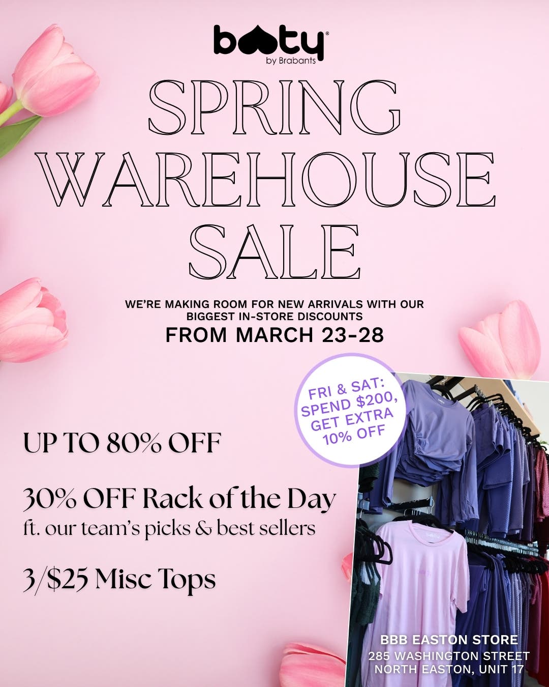 Booty by Brabants Spring Warehouse Sale in Easton