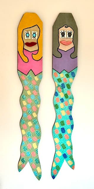 Wood Mermaids Handcrafted 4' - $95