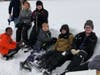 Students during their igloo construction